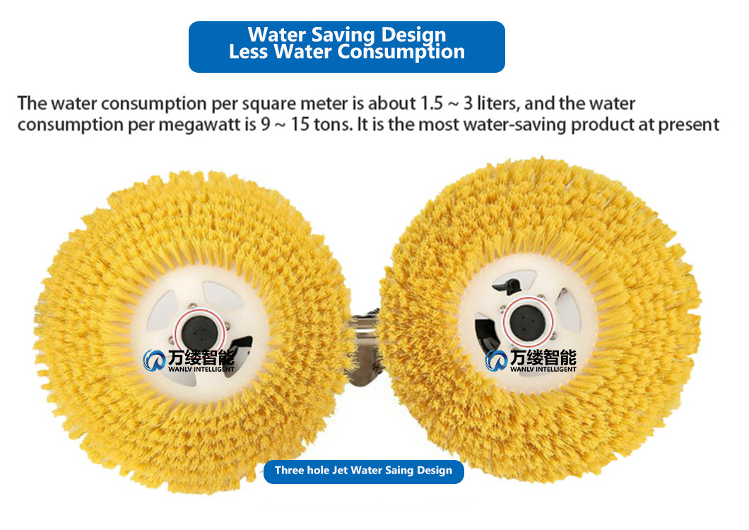 Economical and Affordable Solar Scrubbers Double-Disc Rotary Brush for Cleaning Photovoltaic Panels