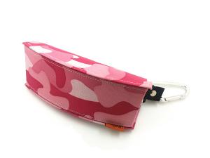 China Large Sports Canvas Custom Eyeglass Case With Portable Buckle Pink Color on sale