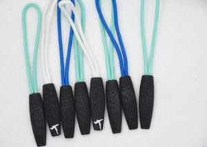 Novelty SGS 3D Embossed Plastic Zipper Puller With Polyester String