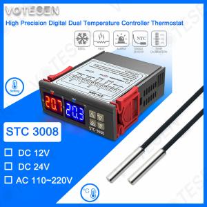 China 10A STC 3008 Temperature Controller Manual Dual Temperature Thermostat on sale
