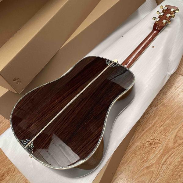 Custom New All Solid Wood Sunburst 41" D Type Acoustic Guitar Abalone Ebony Fingerboard