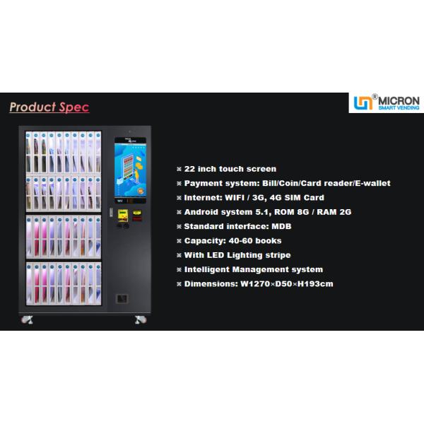 Custom Size Books Vending Machine With Bill Payment System Micron smart vending