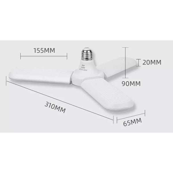 E27 SMD 2835 Foldable Fan Blade , Ultralight LED Four Leaf Lamp