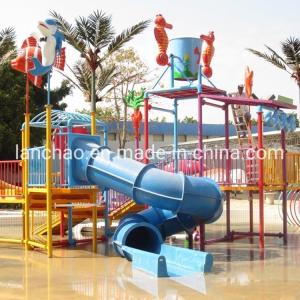 Safety Small Scale Children Outdoor Water Playground With Fiberglass Water Slide