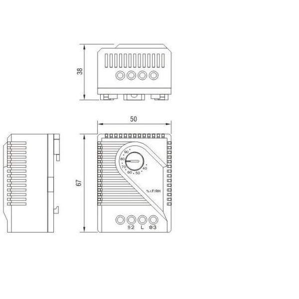 30 to 95% RH Din Rail Mechanical Hygrostat MFR012
