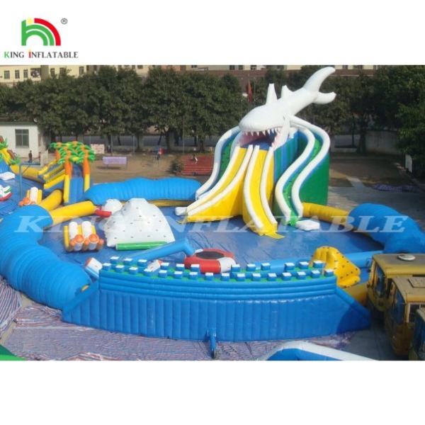Quality Inflatable Large Pool Water Park Inflatable Water Park With Swimming Pool Slide for sale