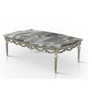 China Marble Top Solid Wood Coffee Table Design Hand Carved Rose Table on sale