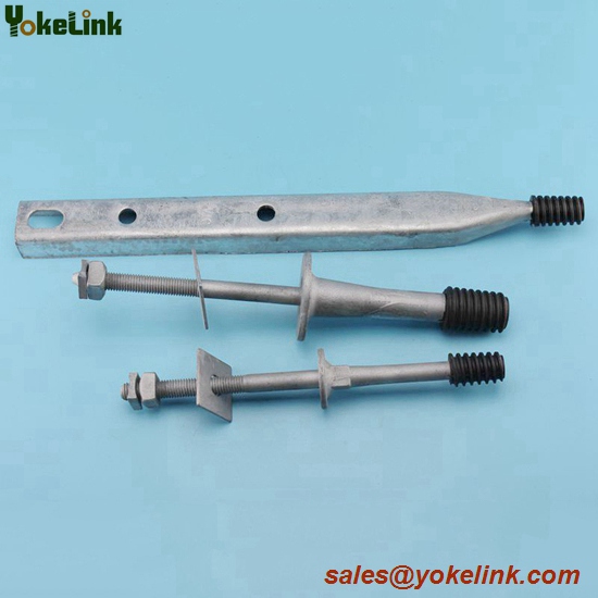 Long Shark / Short Shark Forged steel Crossarm Insulator Pin with Nylon thread For line hardware