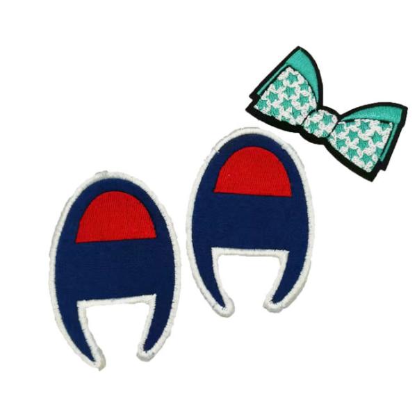 Cotton Polyester Nylon Custom Made Embroidered Patches Merrowed Border Iron Backing