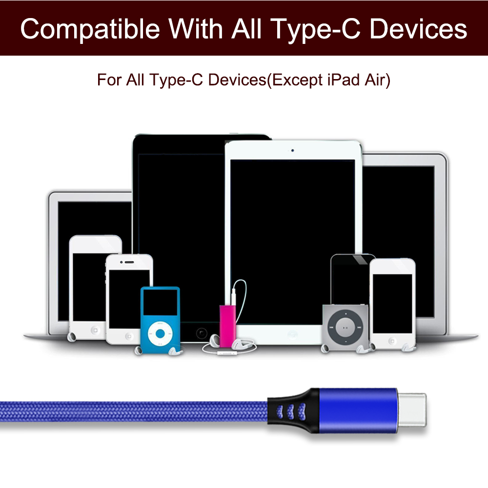 Good Charging Mobile Usb Cable / 5a 1m 2m 3m Type C Data Cable Blue Color