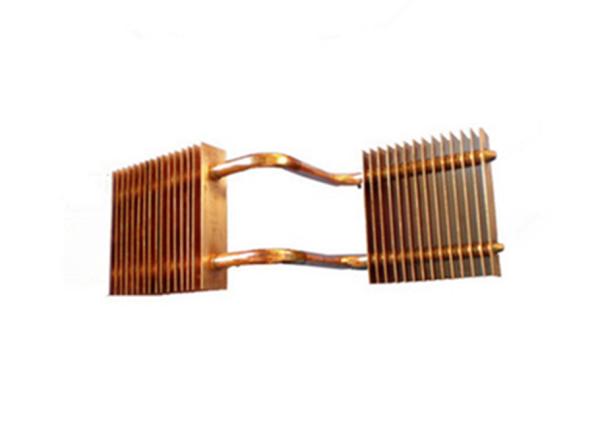 Quality Soldered Copper Fin Pipe Heat Sink With 2Pcs Heat Pipe Used In Processor for sale