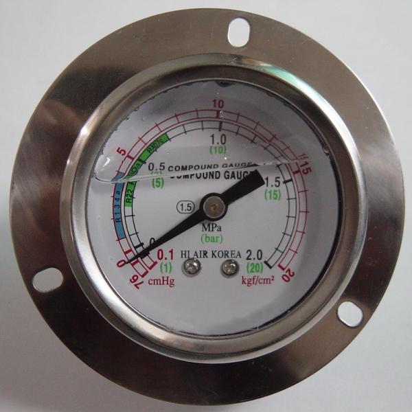 Quality 60mm 2 MPa Manometer with Flange Back Entry Connection Stainless Steel Glycerinum Filled Pressure Gauge for sale