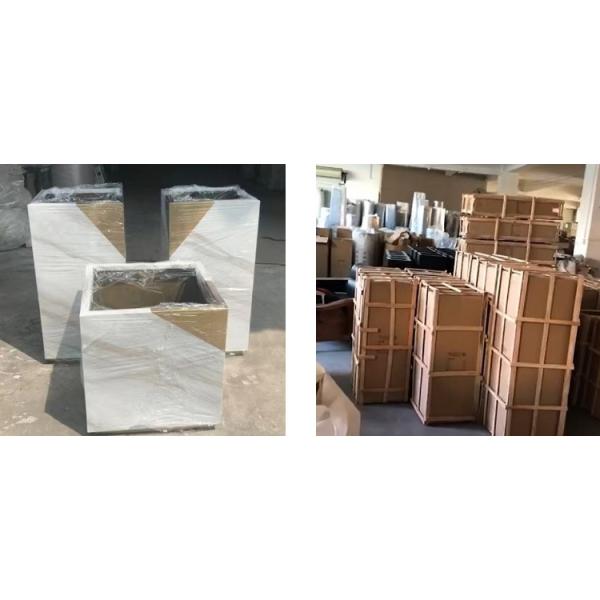 Customized Square Metal Plant Pots Outdoor Steel Rectangular Planters