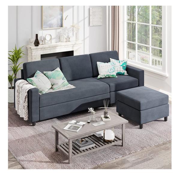 Quality Apartment Modular Sectional Couch L Shaped Stain Resistant Convertible for sale
