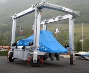 Buy cheap Small Tonnage Yacht Lifting Crane 2 Or 4 Wheel Steering Self Propelled product