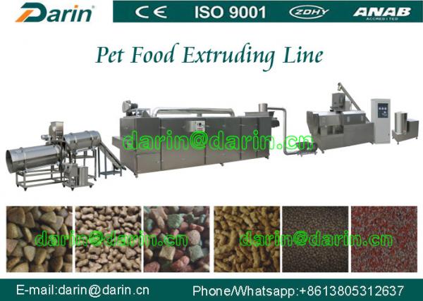 Quality Fully continuous and Automatic Fish / Dog Pet Food Extruder Equipment 1ton -3 ton/h for sale