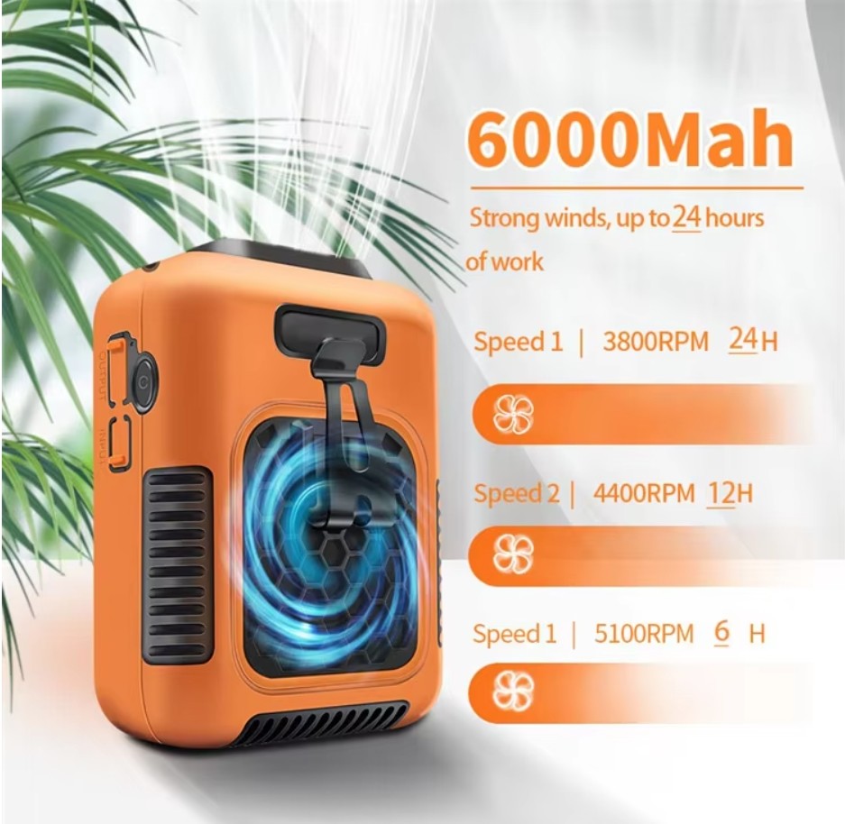 Socool Fan 6000mAh Versatile Personal Fan Features LED Light and Multifunctional Waist Fan