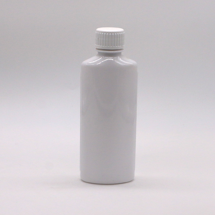 Customized Printing PET Mouthwash Bottle 200mL with White Cap and Printed Cap