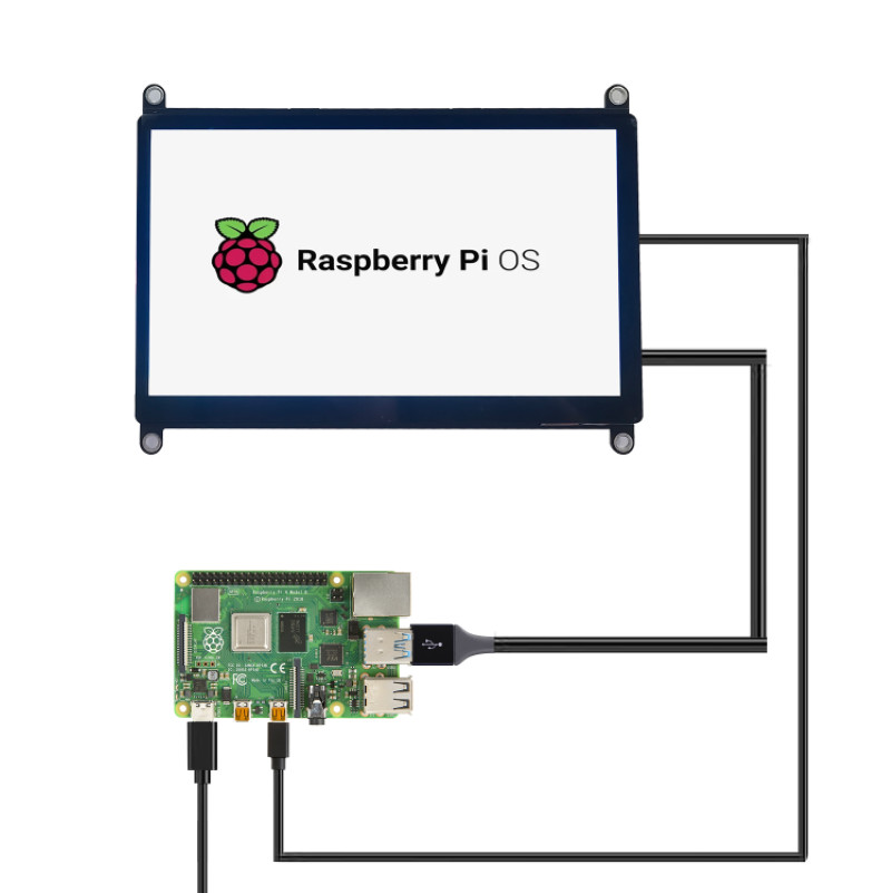 7 Inch 1024X60 HDMI Capacitive Touch Screen Transmissive Raspberry Pi
