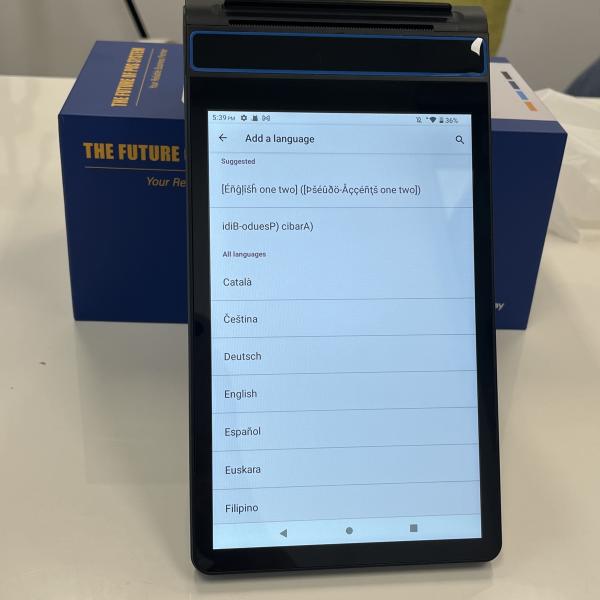 Small Android POS Terminal With TMS 2.4 320*240 Customer Display 8 800*1280 IPS