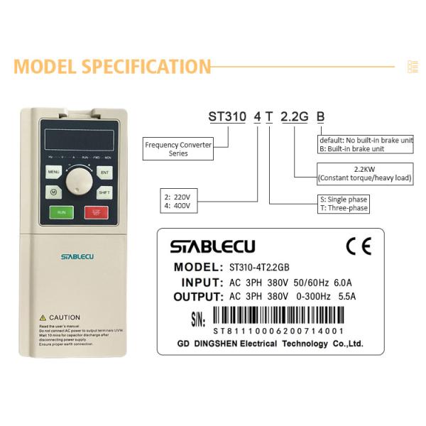 50HZ To 60HZ 2.2 KW Variable Frequency Drive Inverter Vector Torque Control