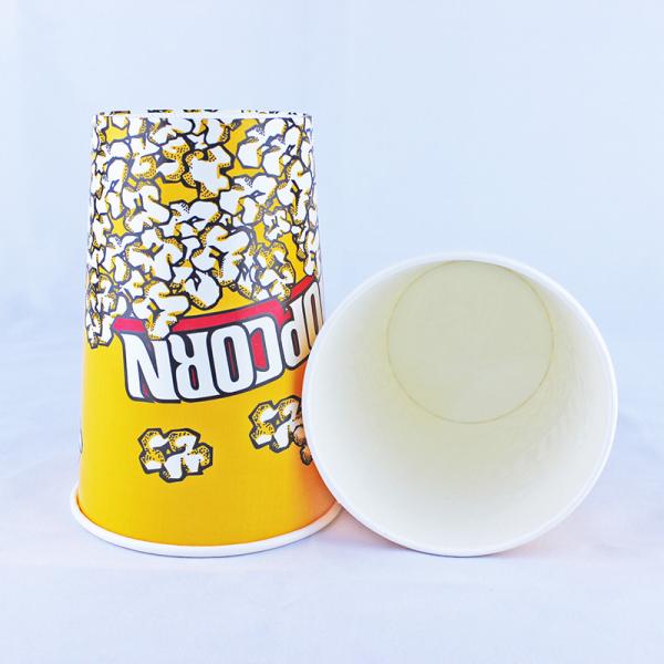 Single Wall Disposable Paper Buckets 46oz Printing Logo Popcorn Tub