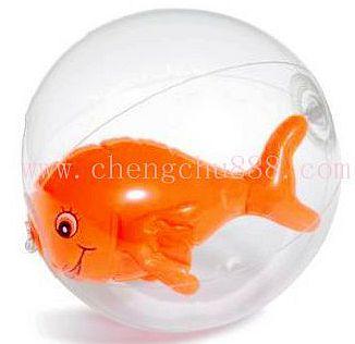 Quality Transparent Inflatable beach ball with fish inside for sale