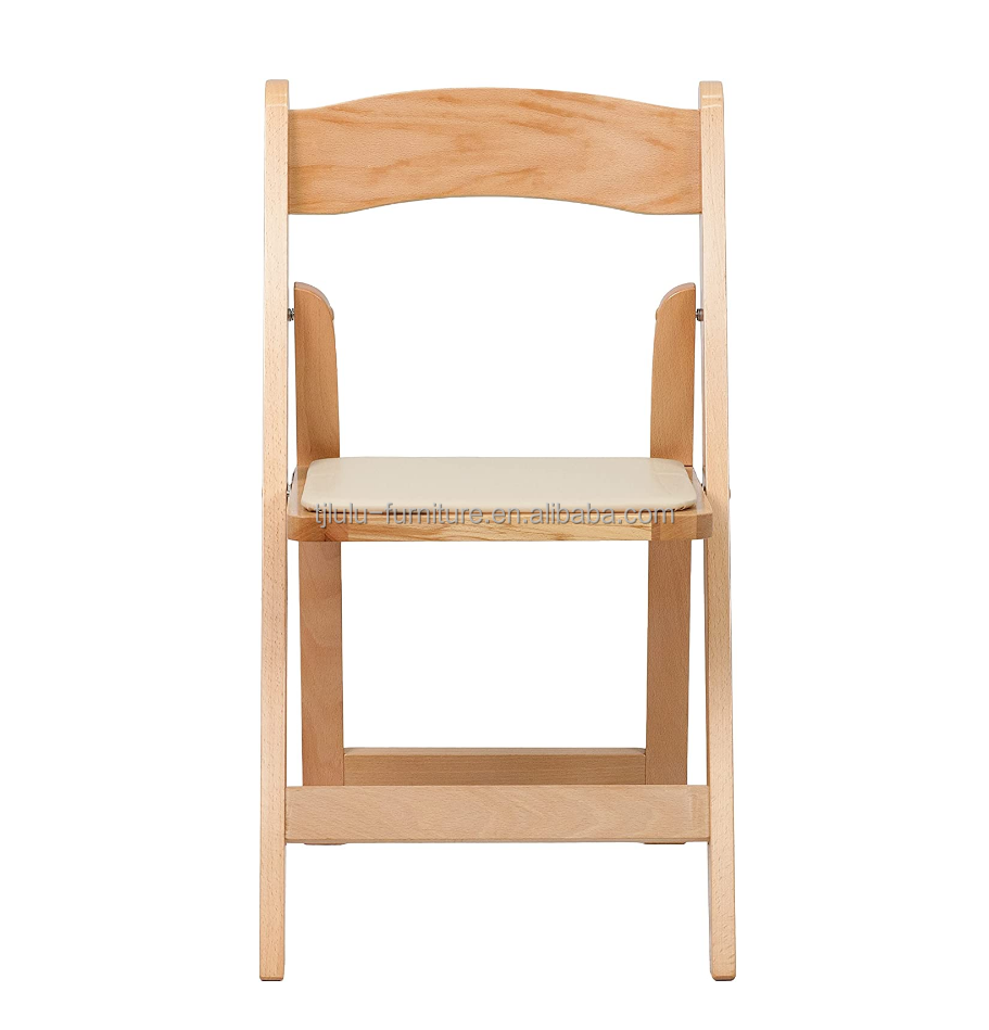 Nordic Modern Natural Upholstered Solid Wood Folding Chair for Restaurant Hotel Dining Room Furniture Restaurant