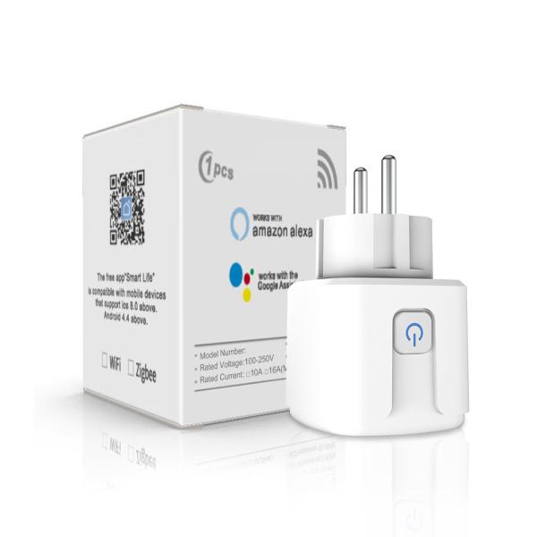Eu Smart Plug Socket Wifi Outlet Tuya Alexa Voice Control Electrical Power