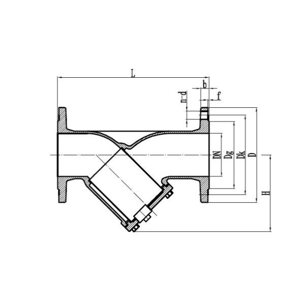 Din CI Y Type Strainer Dimensions Drawing