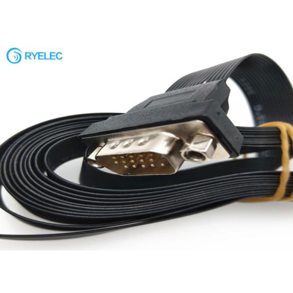 Black HDB15 Male Ends 15 Conductor Ribbon Cable Assemblies With 15 Pin Ph2.0 Plugs