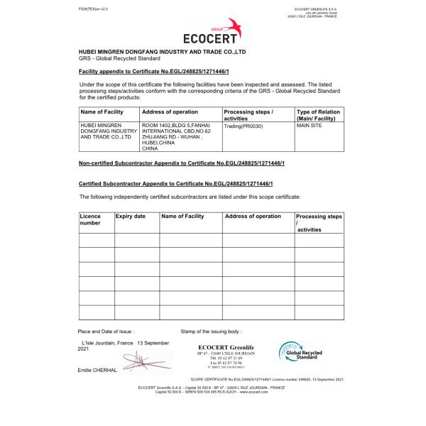 MINGREN Recycled Polyester Spun Yarn High Tenacity AA Grade