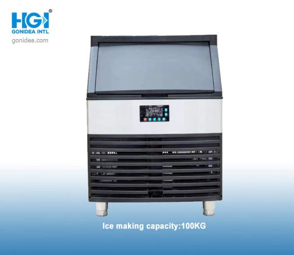 Quality 100kg Commercial Automatic Ice Maker Black 220lbs 36L Water Tank for sale