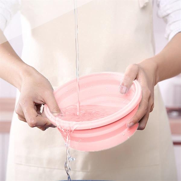 Collapsible Bowls For Camping Set Of 4 Silicone Food Storage Containers With Lids Silicone Lunch Box BPA Free Oven Safe