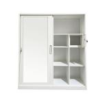 Kd Structure Lockable Sliding Door Metal Wardrobe Almirah With Mirror