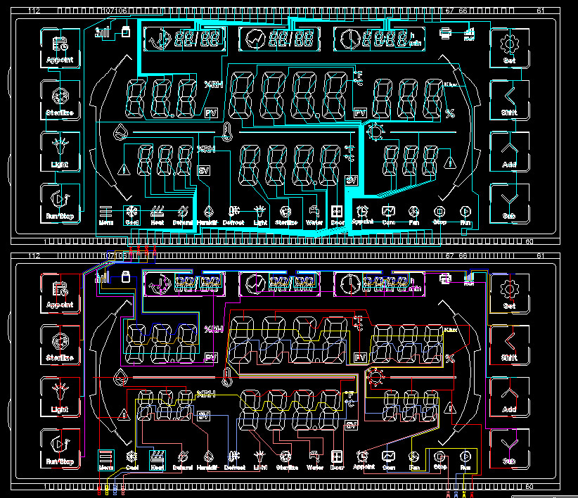 Customized PIN Connector Intelligent Drying Oven IN 7 Segment LCM LCD Display