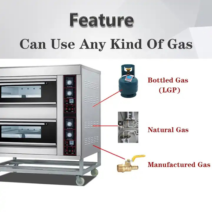 Multi-Functional Liquid Propane Gas LPG Baking Bakery Equipment Oven with High Burn Efficiency