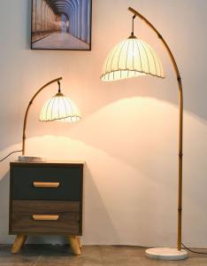 Retro Chinese bamboo floor lamp for homestayliving room sofa study bedside lamp