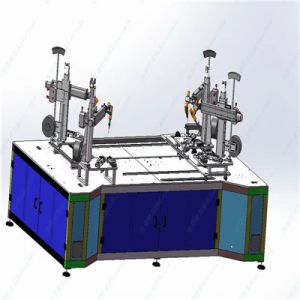 Laser welding equipment with 4 laser welding guns operating simultaneously