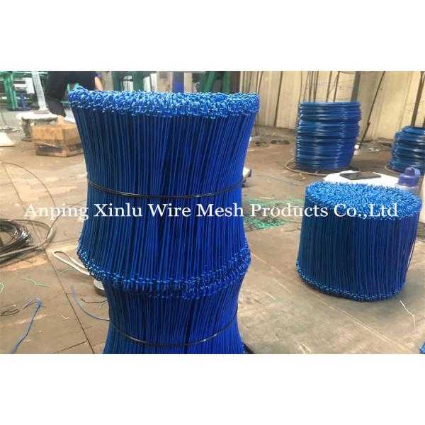 Blue Building Double Loop Tie Wire PVC Coated Q195 BWG16 With 160mm Long