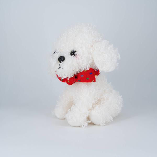 23cm Super Kawaii Simulation Stuffed Toys Adorable Plush Teddy Bear Dog With Bow