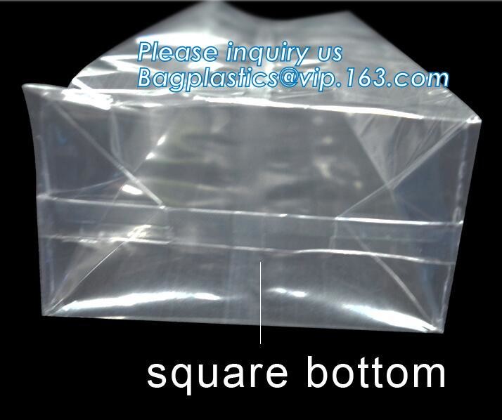 Transparent bopp/opp square block bottom bags with side gusset,Bopp Block Square Bottom Bag,Clear Square Bottom Bags,Can
