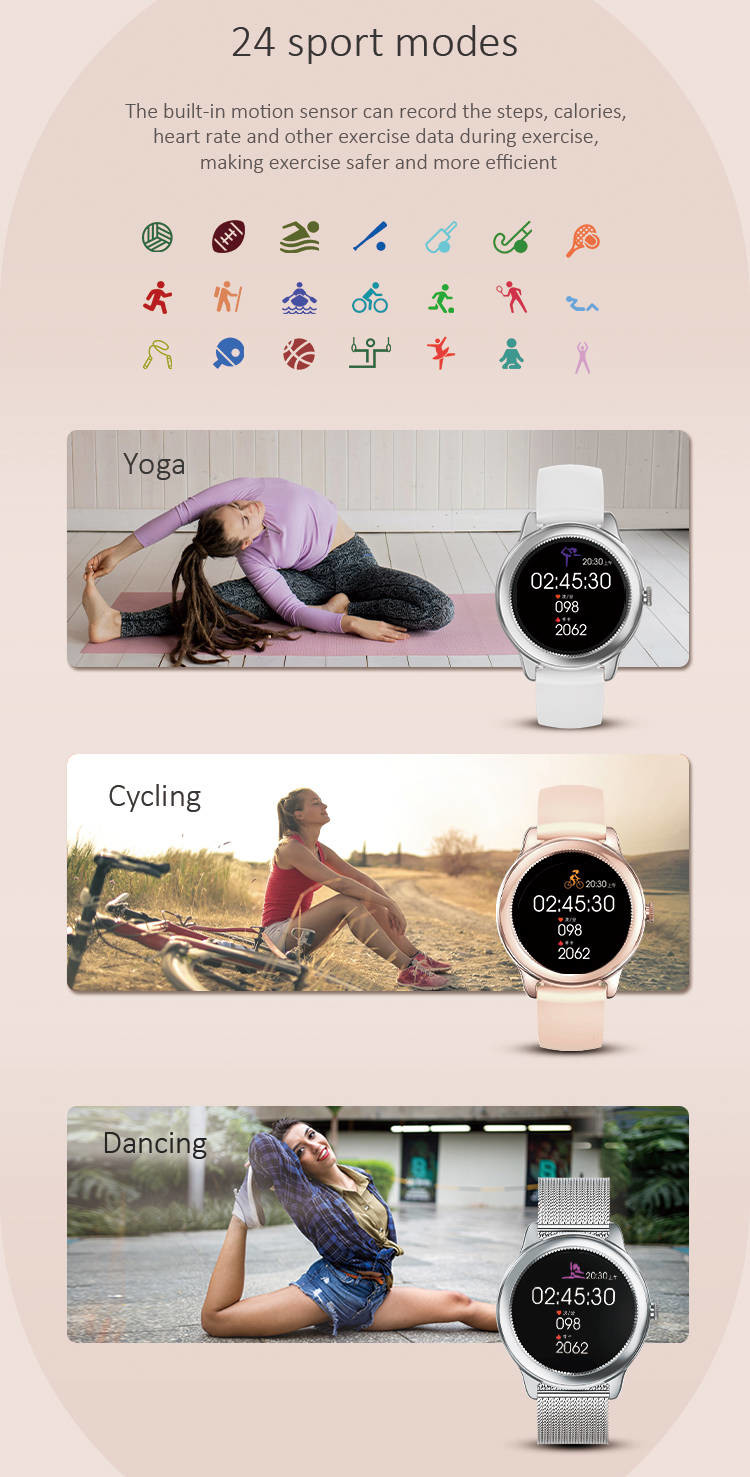 RTL8762C Bluetooth IOT Devices Continuous Auto Heart Rate Monitor Smartwatch