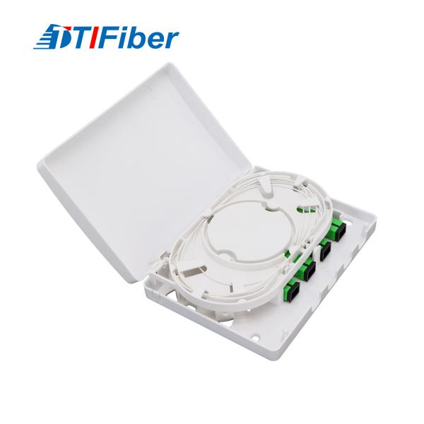 Quality SC 4 Port FTTH Mini Fiber Optic Terminal Box Indoor Wall Mount for sale
