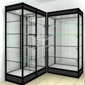 China OEM Titanium Retail Shop Full Vision Display Case 2M High Melamine Board on sale