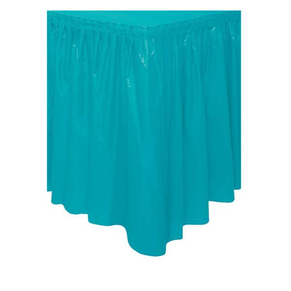 Quality KINSHUN Plastic Table Skirt Rectangle Lime Green Color Party Table Skirt for sale