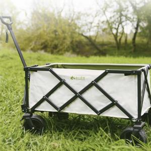 China Adjustable Handle Camping Folding Wagon 4 Wheels 150 Lbs Capacity Double layer on sale