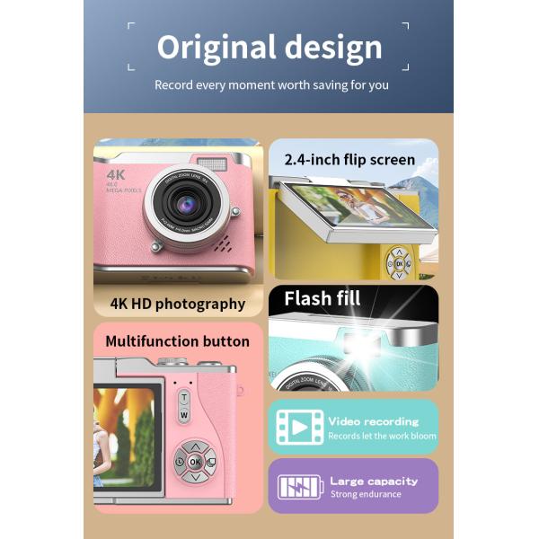 CCD Camera Upgrade Digital Video Camera 50MP Full HD 1080P Compact Camera For Students