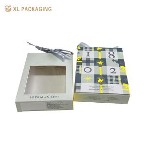 Buy cheap Lip Card Box Custom Design For Lipstick Packaging Bow Attaching Cardboard Box With PVC Film Window Folding Card Box product