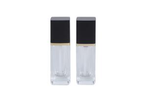 China 20ml Square Glass Cosmetic Pump Bottle Foundation Primer Makeup Base on sale